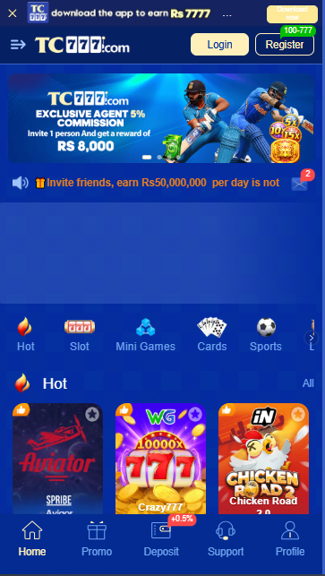 TC777 Game APK home screen